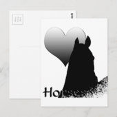 Herzpferde I (Silberherz) Postkarte (Vorne/Hinten)