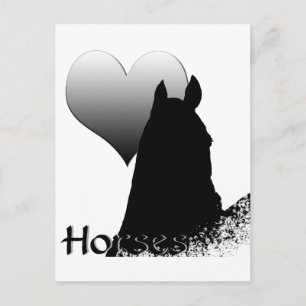 Herzpferde I (Silberherz) Postkarte