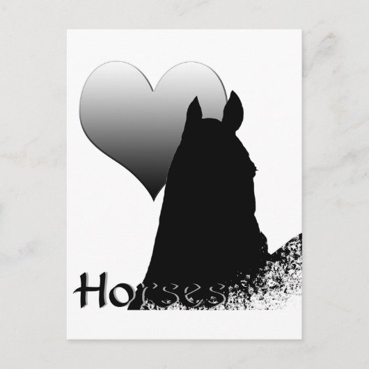 Herzpferde I (Silberherz) Postkarte (Vorderseite)
