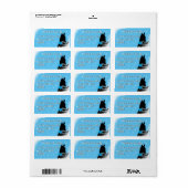 Herzpferde I Urlaub (blau) Adressaufkleber (Vorne)