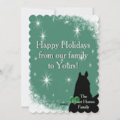 Herzpferde I Urlaub (grün) Feiertagskarte (Rückseite)