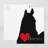 Herzpferde I (weißer Hintergrund) Postkarte (Vorne/Hinten)