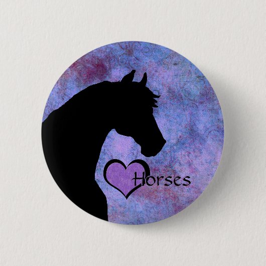 Herzpferde II (lila/blau) Button (Vorderseite)