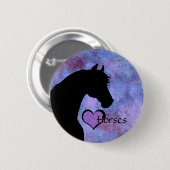 Herzpferde II (lila/blau) Button (Vorne & Hinten)