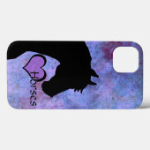 Herzpferde II (lila) Case-Mate iPhone Hülle (Rückseite (Horizontal))