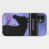 Herzpferde III (lila/blau) Case-Mate iPhone Hülle (Rückseite (Horizontal))