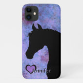 Herzpferde III (lila/blau) Case-Mate iPhone Hülle (Rückseite)