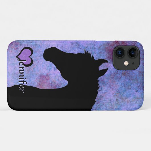 Herzpferde III (lila/blau) Case-Mate iPhone Hülle (Rückseite (Horizontal))