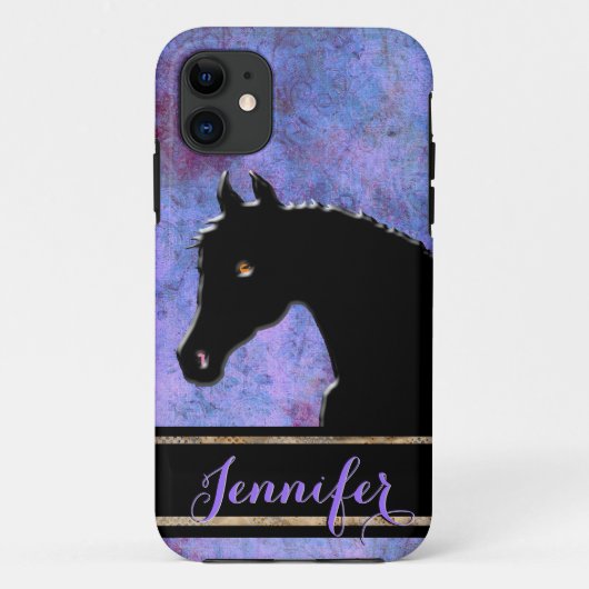 Herzpferde III (lila/blau) Case-Mate iPhone Hülle (Rückseite)