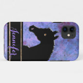 Herzpferde III (lila/blau) Case-Mate iPhone Hülle (Rückseite (Horizontal))