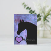 Herzpferde III (lila/blau) Postkarte (Stehend Vorderseite)
