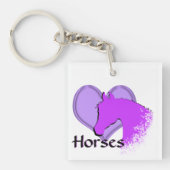 Herzpferde III (lila) Schlüsselanhänger (Vorderseite)