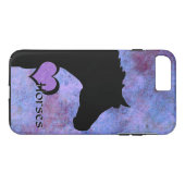 Herzpferde IV (lila/blau) Case-Mate iPhone Hülle (Rückseite (Horizontal))