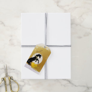 Herzpferde / Urlaub (Goldene Sterne) Geschenkanhänger