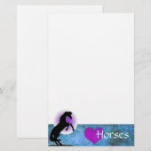 Herzpferde V (blau/grün) Briefpapier (Vorne/Hinten)