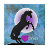 Herzpferde V (blau/grün) Fliese (Vorderseite)