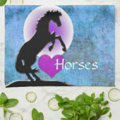 Herzpferde V (blau/grün) Handtuch (Gefaltet)