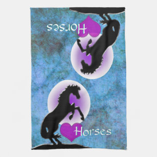 Herzpferde V (blau/grün) Handtuch