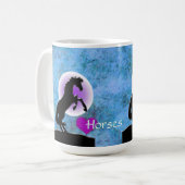 Herzpferde V (blau/grün) Kaffeetasse (Vorderseite Links)
