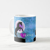 Herzpferde V (blau/grün) Kaffeetasse (Vorderseite Links)