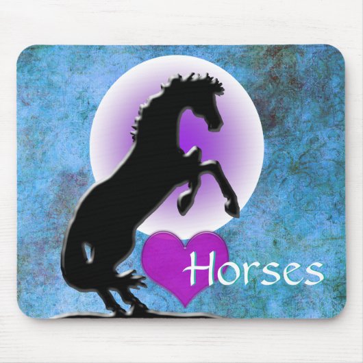 Herzpferde V (blau/grün) Mousepad (Vorne)
