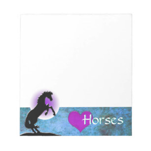 Herzpferde V (blau/grün) Notizblock