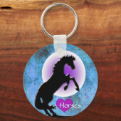Herzpferde V (blau/grün) Schlüsselanhänger (Vorderseite)