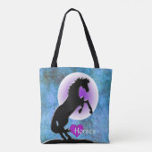 Herzpferde V (blau/grün) Tasche (Rückseite)