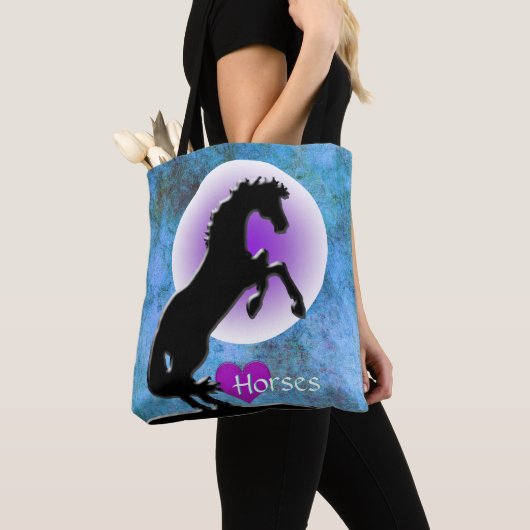 Herzpferde V (blau/grün) Tasche (Von Nahem)
