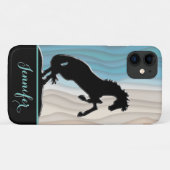 Herzpferde V (blaue beige Wellen) Case-Mate iPhone Hülle (Rückseite (Horizontal))