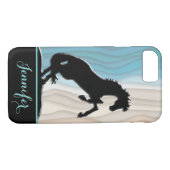 Herzpferde V (blaue beige Wellen) Case-Mate iPhone Hülle (Rückseite (Horizontal))