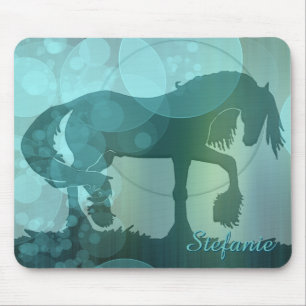 Herzpferde VI (aquamarine Bläschen) Mousepad