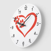 Herzpflaster in rot - Farbe auswählen Große Wanduhr (Winkel)
