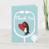 Herzpinguin Doctor and Nurse Danke Karte (Vorderseite)