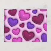 Herzpostkarte mit 3D Glossy Hearts Postkarte (Vorderseite)