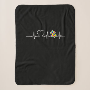 Herzpuzzle Herzschlag Coole Autismus Bewusstsein Sherpadecke