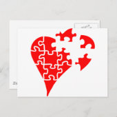 Herzpuzzle Postkarte (Vorne/Hinten)