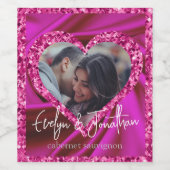 Herzrahmen Foto Fuschia Silk & Diamonds Weinetikett (Einzelnes Label)