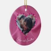 Herzrahmen Foto Rosa mit Diamanten Keramik Ornament (Rechts)