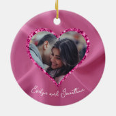 Herzrahmen Foto Rosa mit Diamanten Keramik Ornament (Hinten)