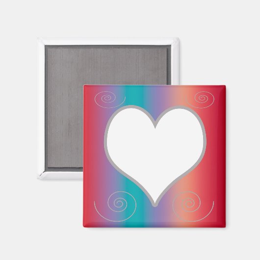 Herzrahmen Magnet (Vorderseite/Rückseite)