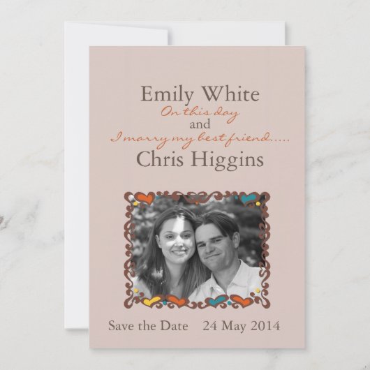 Herzrahmen - Save the Date Fotokarte (Vorderseite)