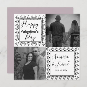 Herzrahmen Schwarz-weißes Foto Valentinstag Karte