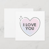 Herzrahmen und ich liebe dich Text Einladung (Vorne/Hinten)