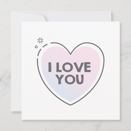 Herzrahmen und ich liebe dich Text Einladung (Vorderseite)
