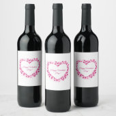 Herzrahmen Valentinstag Weinlabel Weinetikett (Flaschen)