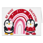 Herzrainbow Pinguin Kids Valentine (Vorderseite (Horizontal))
