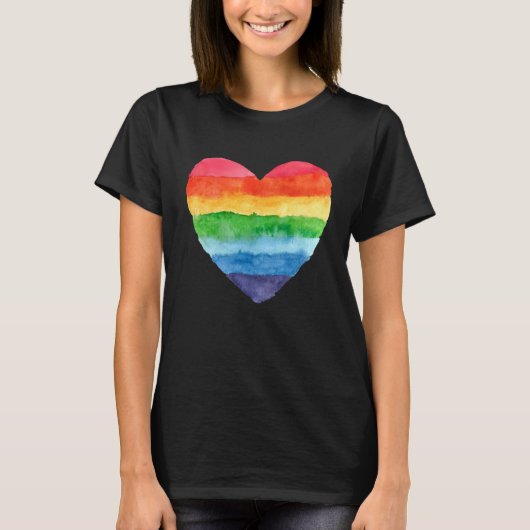 Herzrasen Wasserfarbe Niedlich T-Shirt (Vorderseite)