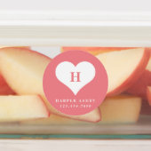 Herzrasenbogen Wassersicherer Name Etiketten (Befestigt)