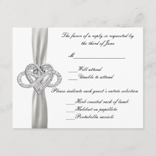 Herzreaktionskarte mit Unendlichkeit RSVP Karte